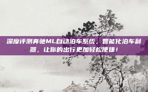 深度评测奔驰ML自动泊车系统,智能化泊车利器,让你的出行更加轻松便捷!
