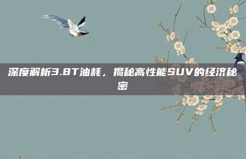 深度解析3.8T油耗,揭秘高性能SUV的经济秘密
