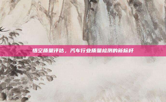悟空质量评估，汽车行业质量检测的新标杆