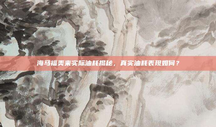 海马福美来实际油耗揭秘，真实油耗表现如何？