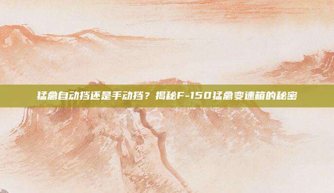猛禽自动挡还是手动挡？揭秘F-150猛禽变速箱的秘密