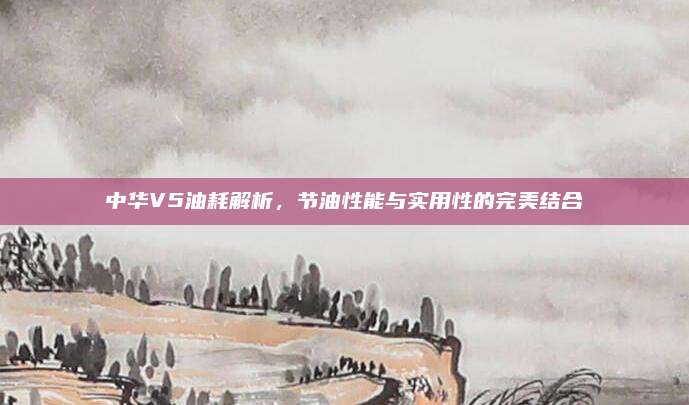 中华V5油耗解析，节油性能与实用性的完美结合