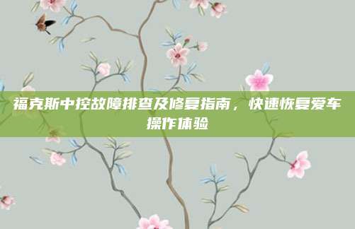 福克斯中控故障排查及修复指南,快速恢复爱车操作体验
