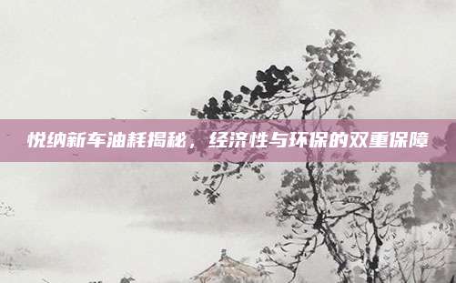 悦纳新车油耗揭秘，经济性与环保的双重保障