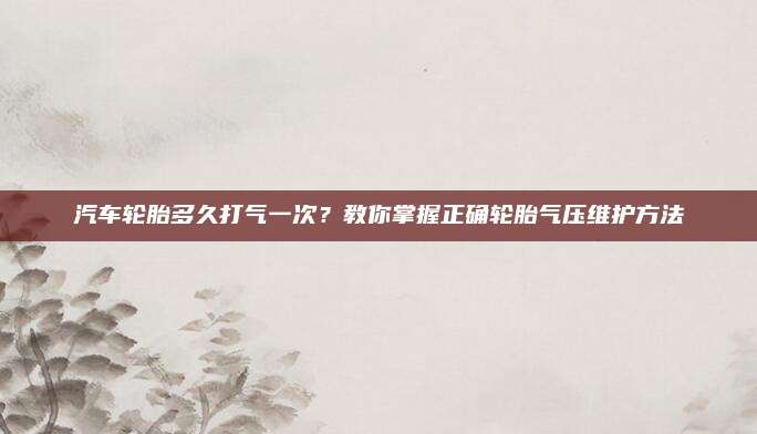 汽车轮胎多久打气一次?教你掌握正确轮胎气压维护方法