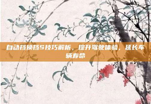 自动挡换挡S技巧解析，提升驾驶体验，延长车辆寿命