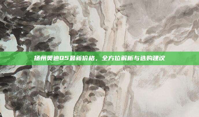 扬州奥迪Q5最新价格，全方位解析与选购建议