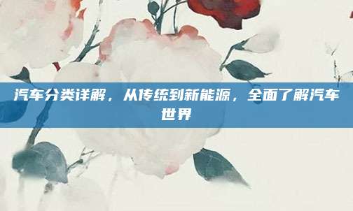 汽车分类详解,从传统到新能源,全面了解汽车世界