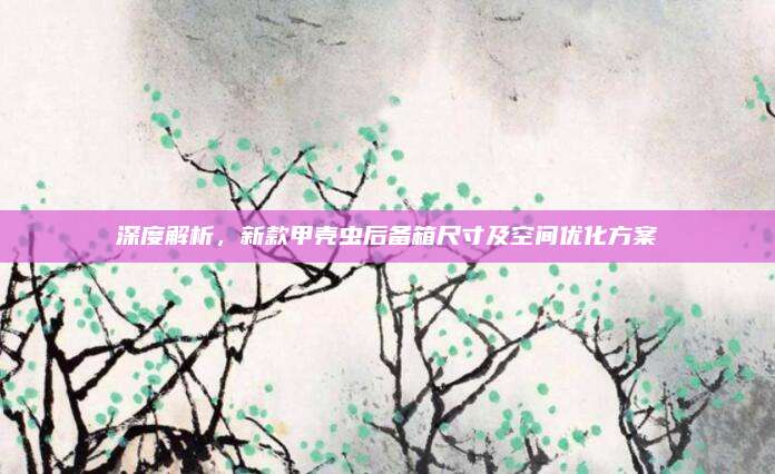 深度解析,新款甲壳虫后备箱尺寸及空间优化方案