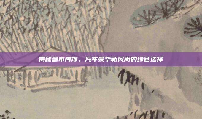 揭秘参木内饰,汽车豪华新风尚的绿色选择
