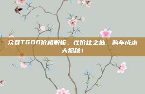 众泰T600价格解析,性价比之选,购车成本大揭秘!