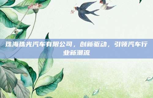 珠海珠光汽车有限公司,创新驱动,引领汽车行业新潮流
