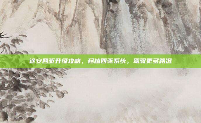 途安四驱升级攻略，移植四驱系统，驾驭更多路况