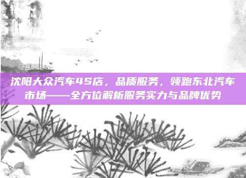 沈阳大众汽车4S店，品质服务，领跑东北汽车市场——全方位解析服务实力与品牌优势