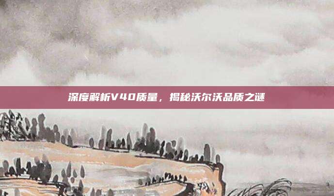 深度解析V40质量,揭秘沃尔沃品质之谜