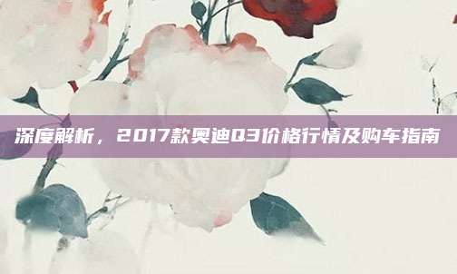 深度解析,2017款奥迪Q3价格行情及购车指南