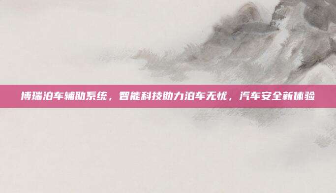 博瑞泊车辅助系统,智能科技助力泊车无忧,汽车安全新体验