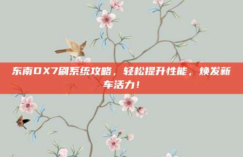 东南DX7刷系统攻略,轻松提升性能,焕发新车活力!