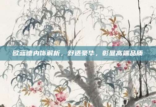 欧蓝德内饰解析,舒适豪华,彰显高端品质