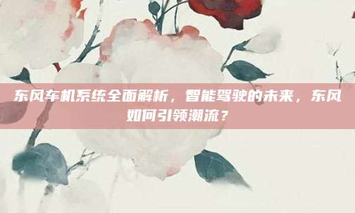 东风车机系统全面解析,智能驾驶的未来,东风如何引领潮流?