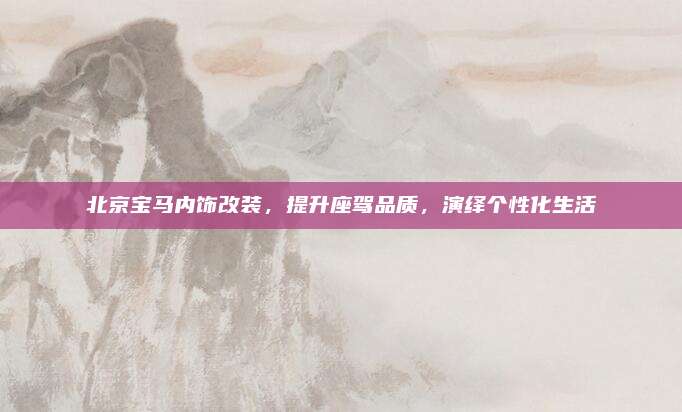 北京宝马内饰改装,提升座驾品质,演绎个性化生活