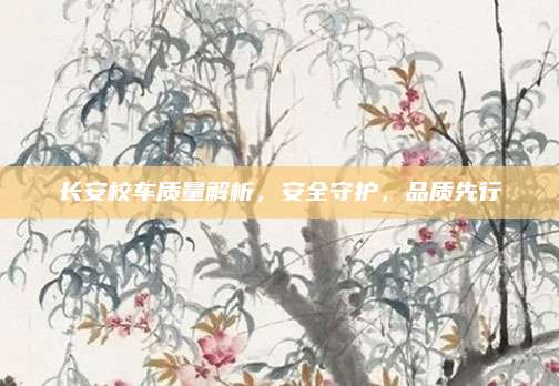 长安校车质量解析,安全守护,品质先行