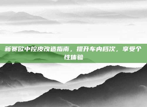 新赛欧中控皮改造指南，提升车内档次，享受个性体验