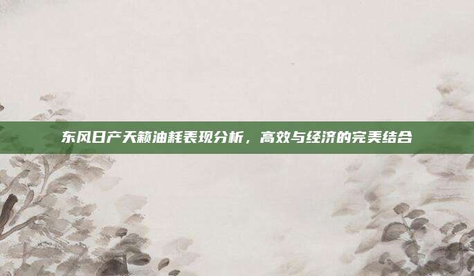 东风日产天籁油耗表现分析，高效与经济的完美结合