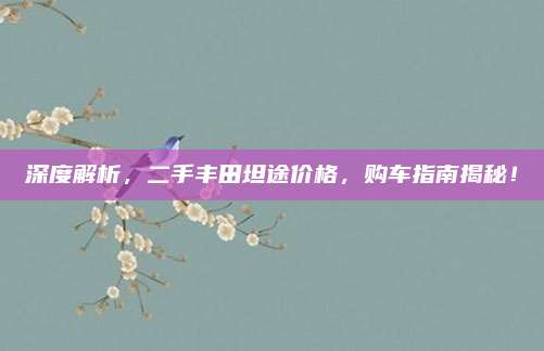 深度解析,二手丰田坦途价格,购车指南揭秘!