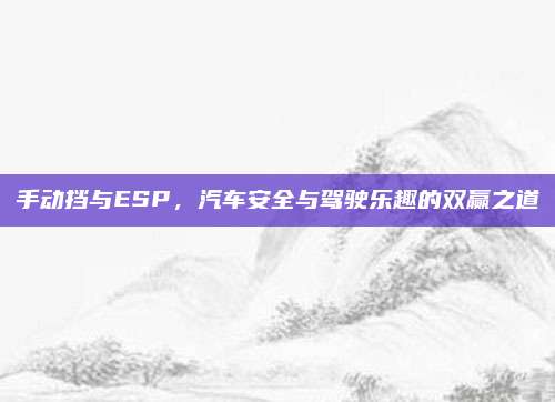 手动挡与ESP,汽车安全与驾驶乐趣的双赢之道