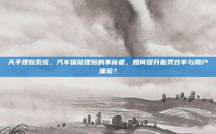 天平理赔系统,汽车保险理赔的革新者,如何提升服务效率与用户体验?