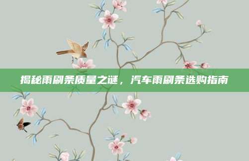 揭秘雨刷条质量之谜,汽车雨刷条选购指南
