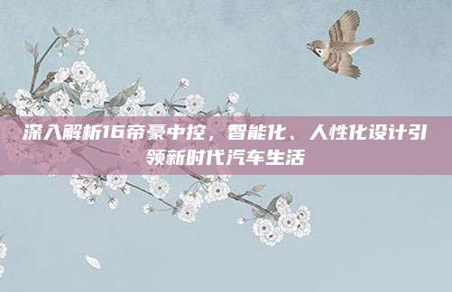 深入解析16帝豪中控，智能化、人性化设计引领新时代汽车生活