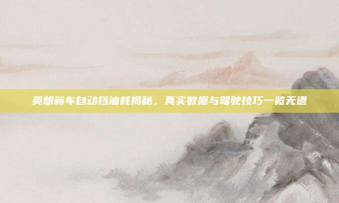 英朗新车自动挡油耗揭秘，真实数据与驾驶技巧一览无遗