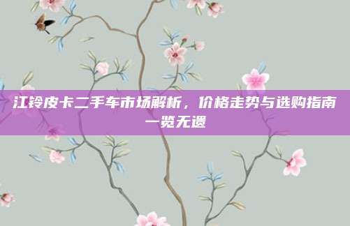 江铃皮卡二手车市场解析,价格走势与选购指南一览无遗