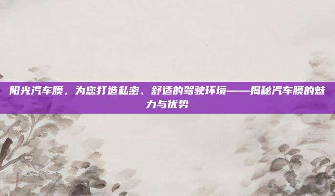 阳光汽车膜，为您打造私密、舒适的驾驶环境——揭秘汽车膜的魅力与优势