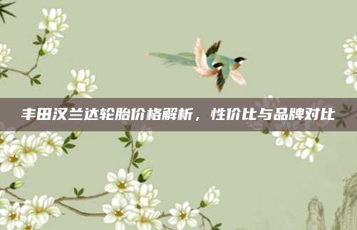 丰田汉兰达轮胎价格解析,性价比与品牌对比