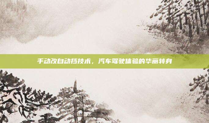 手动改自动挡技术,汽车驾驶体验的华丽转身