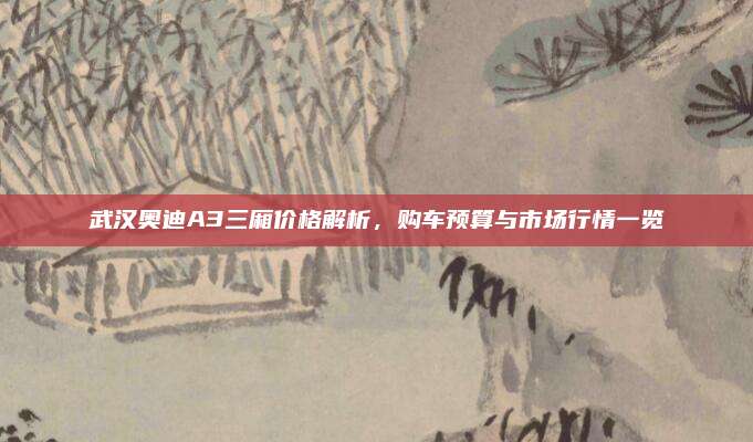 武汉奥迪A3三厢价格解析,购车预算与市场行情一览
