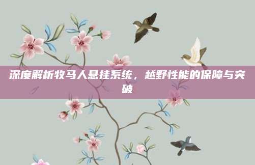 深度解析牧马人悬挂系统,越野性能的保障与突破