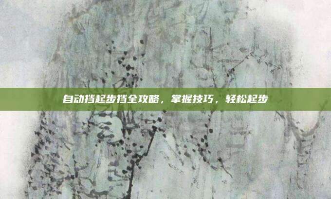 自动挡起步挡全攻略,掌握技巧,轻松起步
