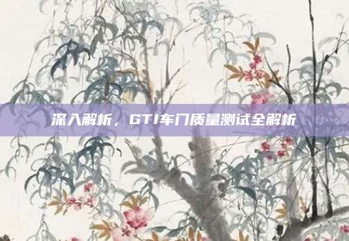 深入解析，GTI车门质量测试全解析