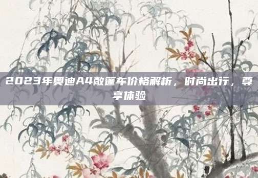 2023年奥迪A4敞篷车价格解析,时尚出行,尊享体验
