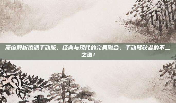 深度解析凌派手动版,经典与现代的完美融合,手动驾驶者的不二之选!