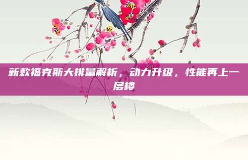 新款福克斯大排量解析,动力升级,性能再上一层楼