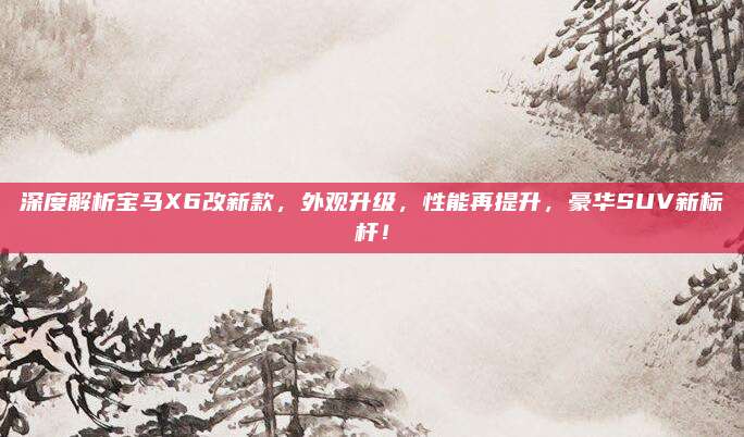 深度解析宝马X6改新款,外观升级,性能再提升,豪华SUV新标杆!