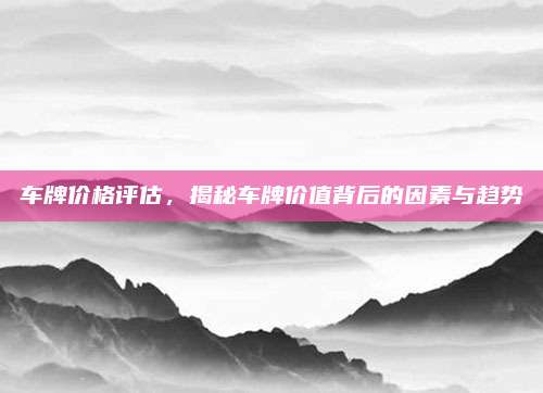 车牌价格评估,揭秘车牌价值背后的因素与趋势