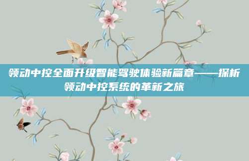 领动中控全面升级智能驾驶体验新篇章——探析领动中控系统的革新之旅