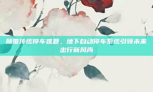 颠覆传统停车难题,地下自动停车系统引领未来出行新风尚