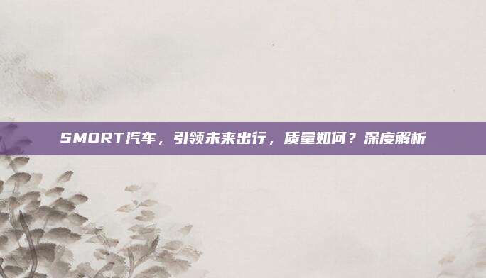 SMORT汽车,引领未来出行,质量如何?深度解析